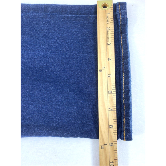 Levi's Ribcage Straight Ankle Jeans Womens Size 32 Distress Dark Wash Denim NWT - Picture 15 of 16